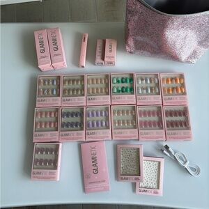 Glamnetic full nail sets and application materials and accessories
